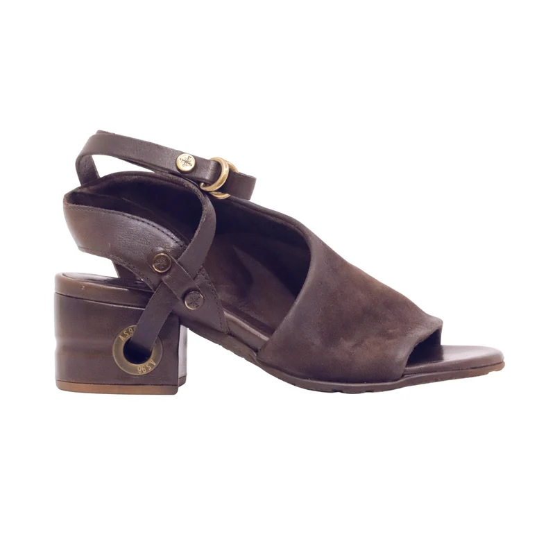 A.S.98 Filippa C34003 sandalo con tacco donna in camoscio testa di moro