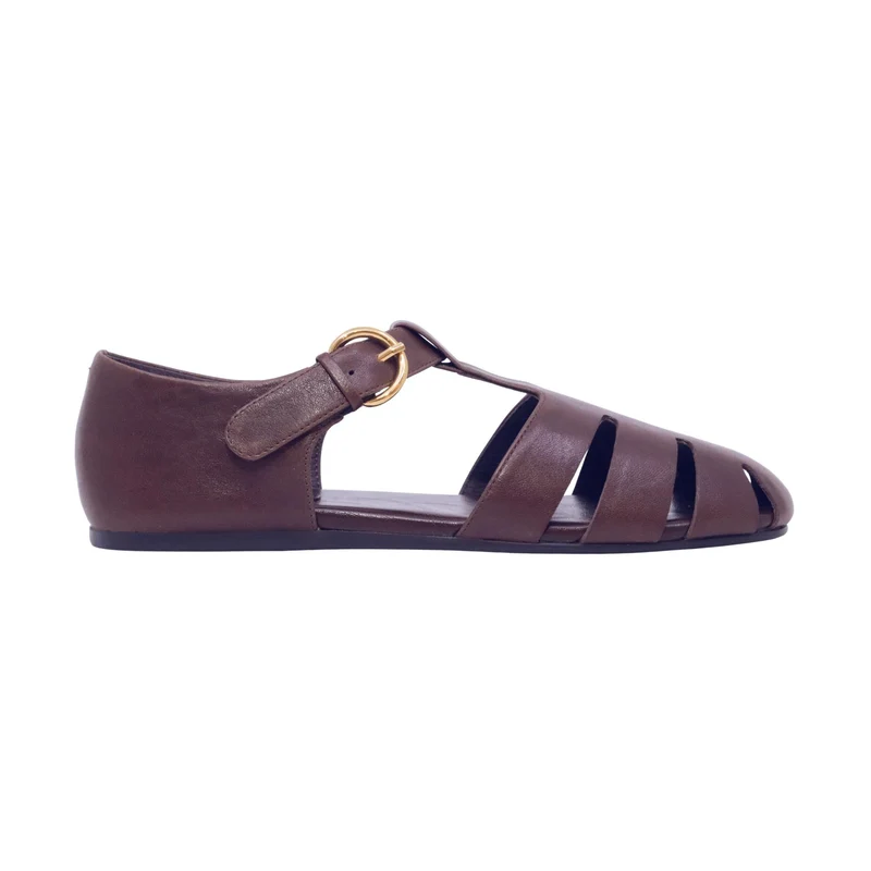 Jeffrey Campbell Theorize sandalo donna in pelle dark brown
