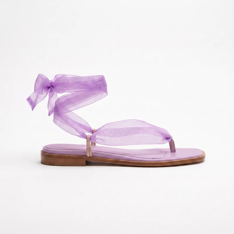 Sandali infradito con foulard in organza intercambiabile made in Italy
