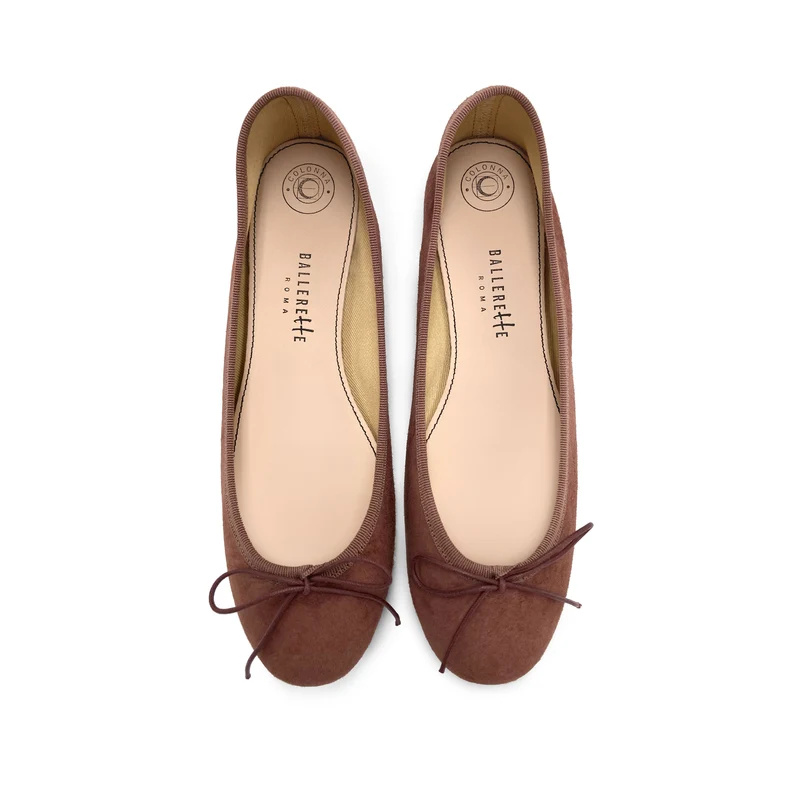 Ballerine in camoscio vino