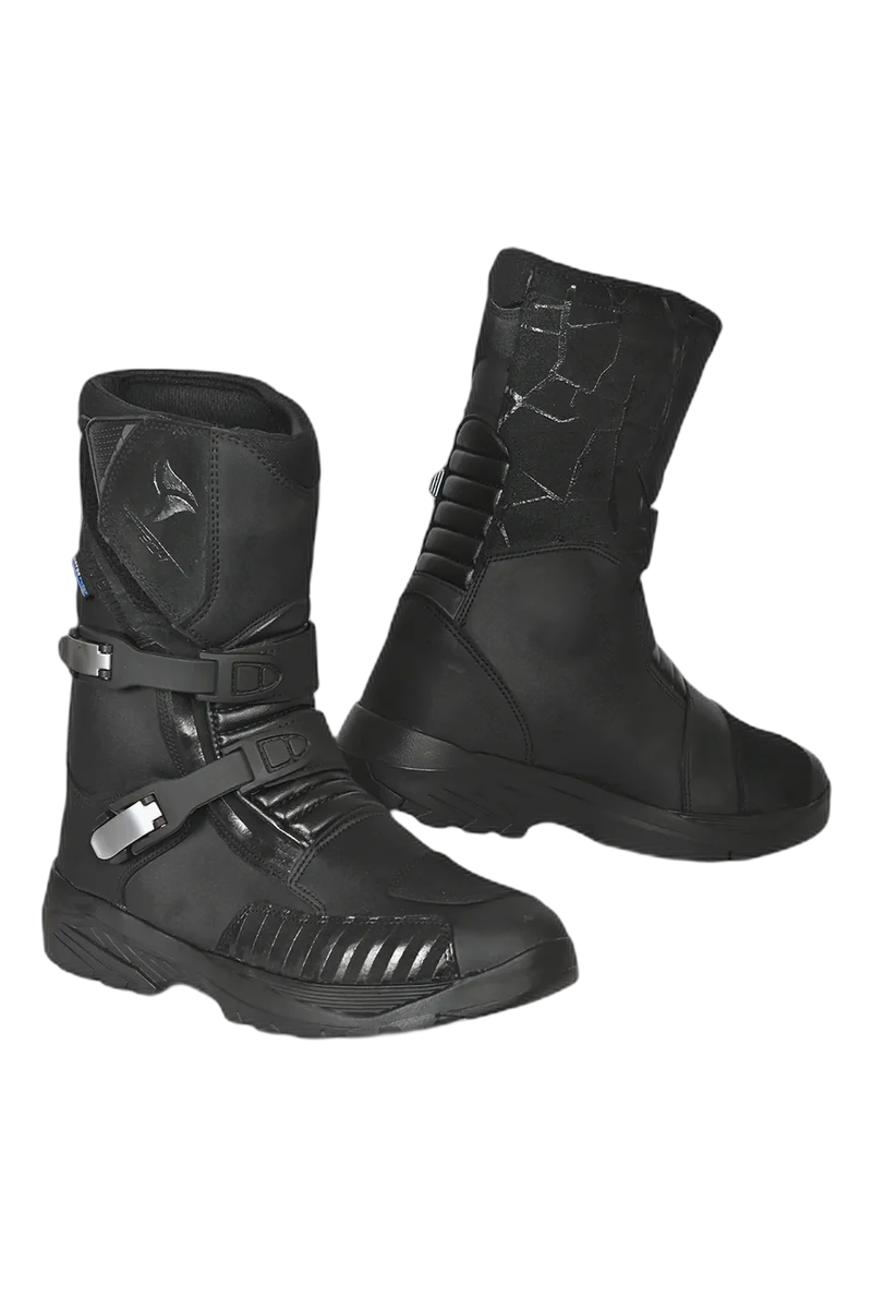 R-TECH TRAVELER WP PELLE STIVALI DI MOTO NERO