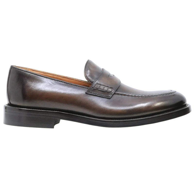 Crispiniano 3510 Crust Brown F. Cuoio Clipper mocassino uomo in pelle marrone Made in Italy
