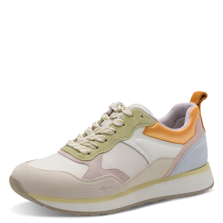 Tamaris sneaker beige Donna Sneaker Beige in Pelle con Sottopiede Estraibile