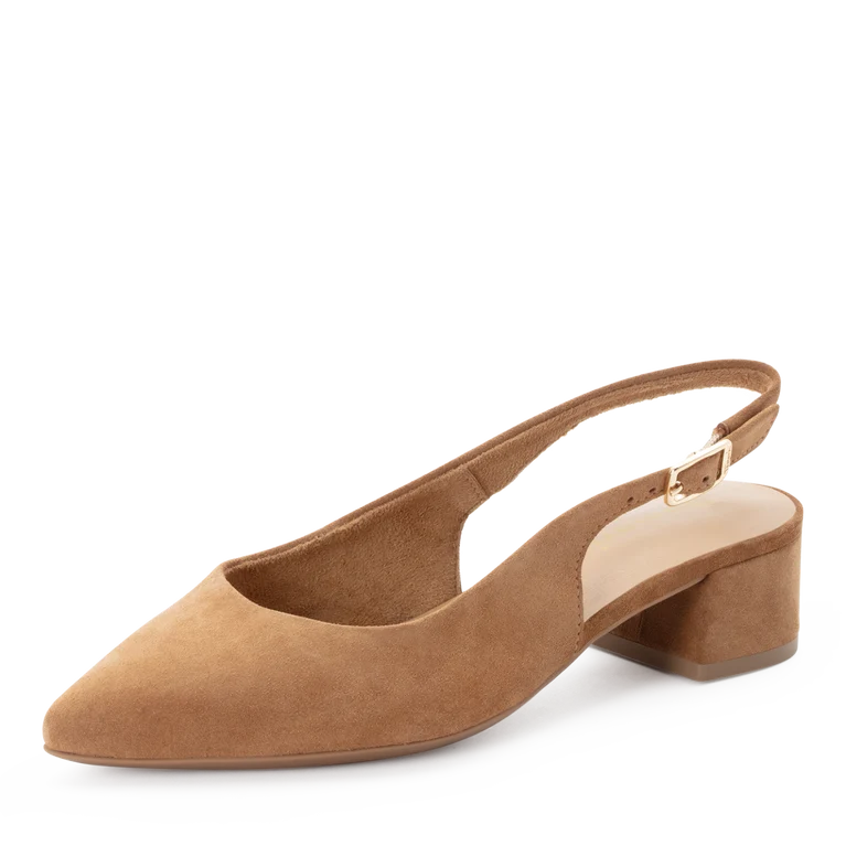 Tamaris Chanel Donna Pump Slingback Marrone in camoscio