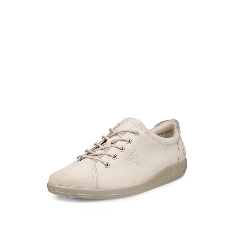 ECCO SOFT 2.0 Donna Scarpe Stringate in Nubuck Beige Pure Cashmere