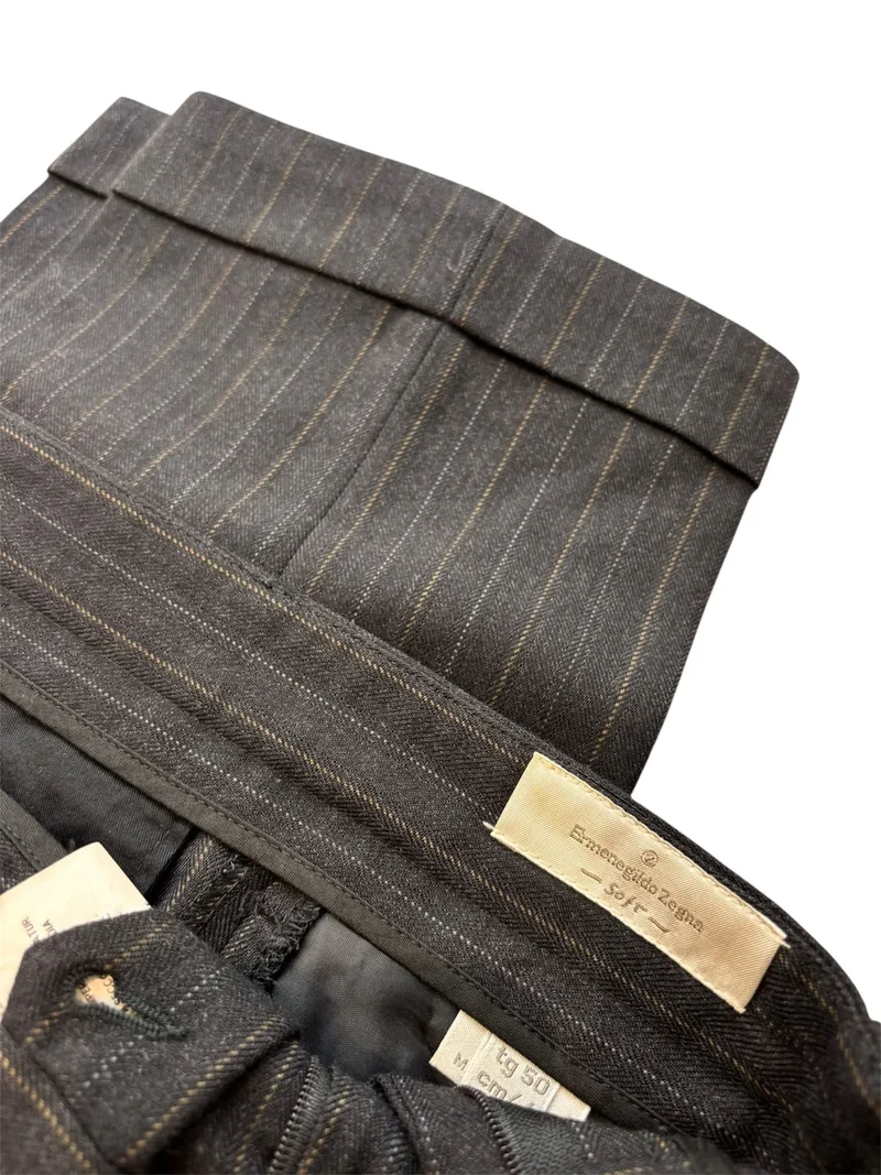 Pantalone gessato in lana