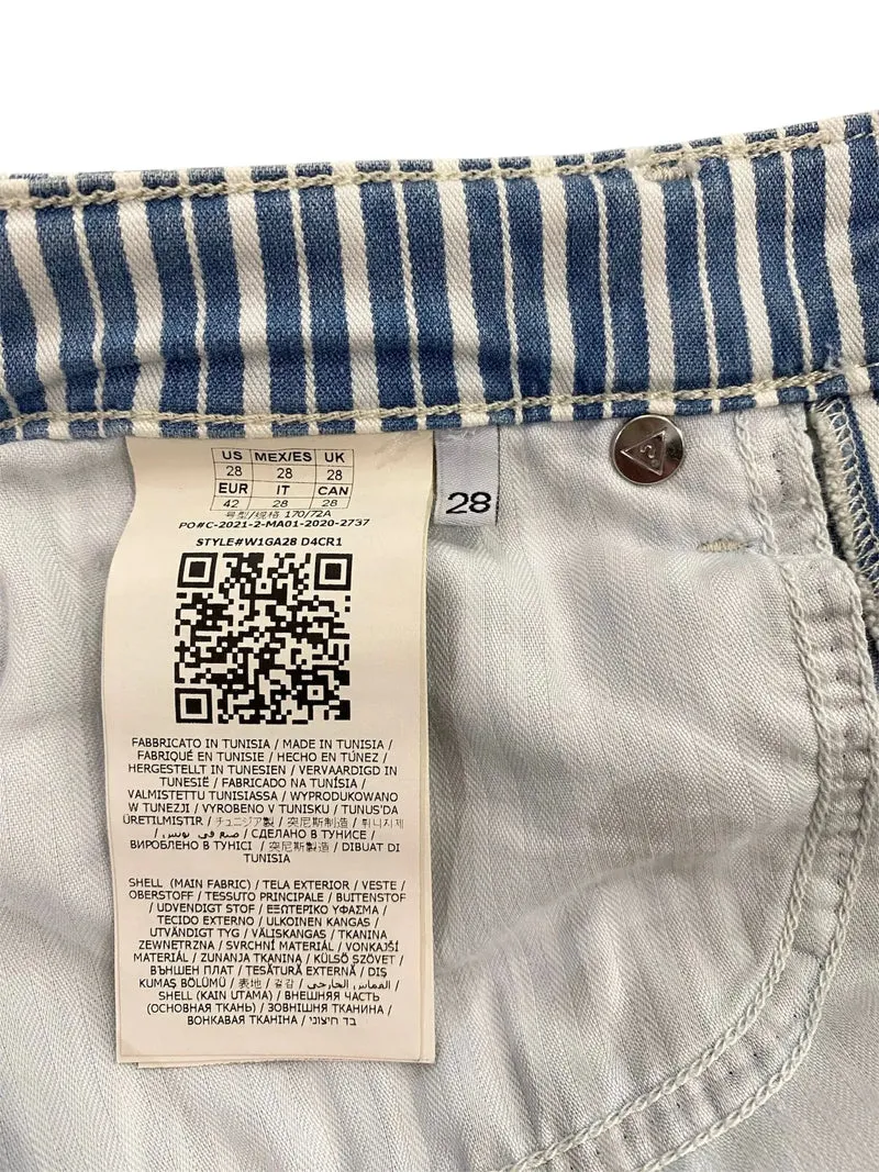 Jeans con quattro bottoni a righe