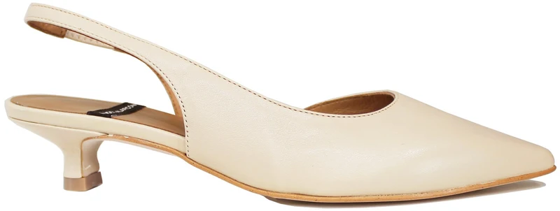 SLINGBACK DONNA APERTA CON TACCO PELLE BEIGE