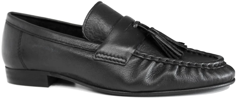 MOCASSINO DONNA NAPPINE PELLE NERA