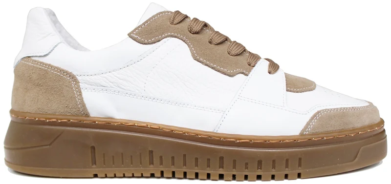 SNEAKER UOMO PELLE BIANCO/BEIGE