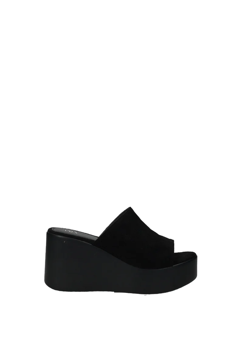 Sandali Donna PU Zeppa Alta Black