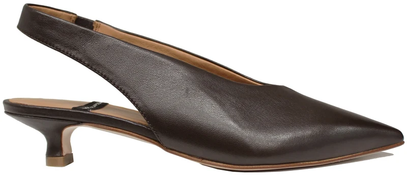 SLINGBACK DONNA CON TACCO PELLE TESTA DI MORO