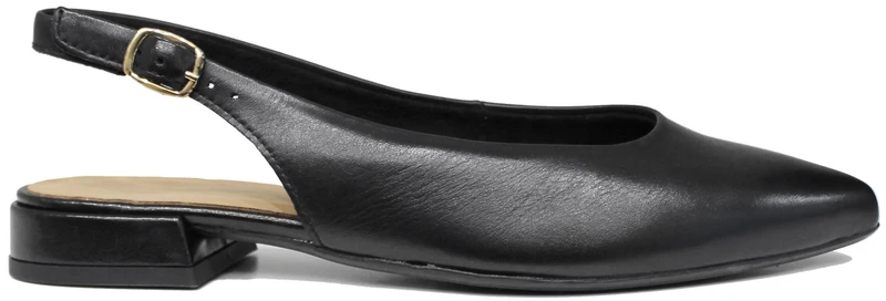 SLINGBACK DONNA BASSA A PUNTA PELLE NERA