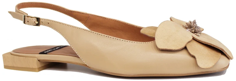 SLINGBACK FIORE BASSA PELLE BEIGE