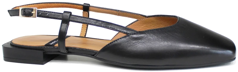 SLINGBACK BASSA DONNA PELLE NERA