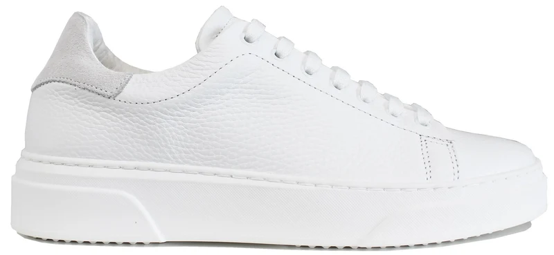 SNEAKER UOMO PELLE BOTTALATA BIANCO/GRIGIO