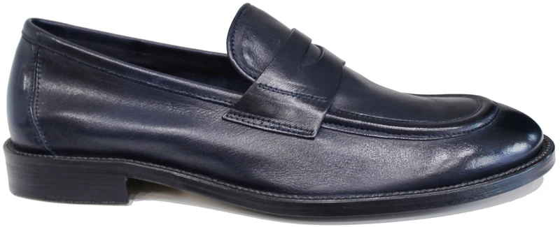 MOCASSINO UOMO BOCCA DI LEONE PELLE BLU