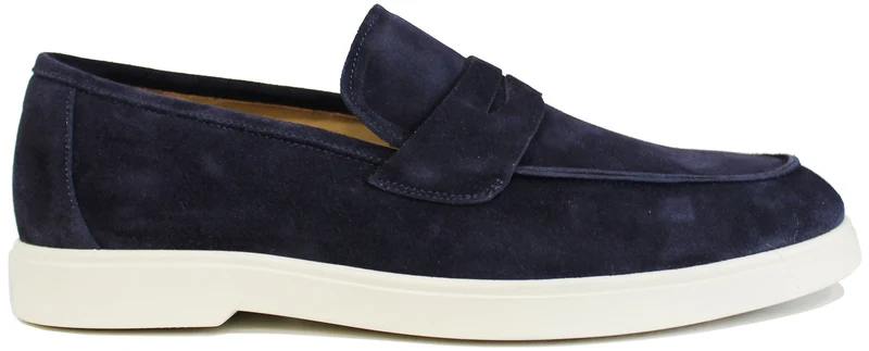 MOCASSINO UOMO CAMOSCIO BLU