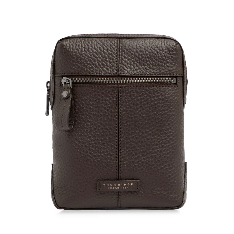 Borsello Uomo THE BRIDGE linea Manfredi in Pelle color Moka