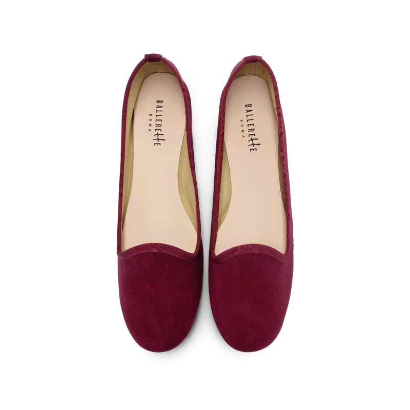 Slippers donna in camoscio bordeaux