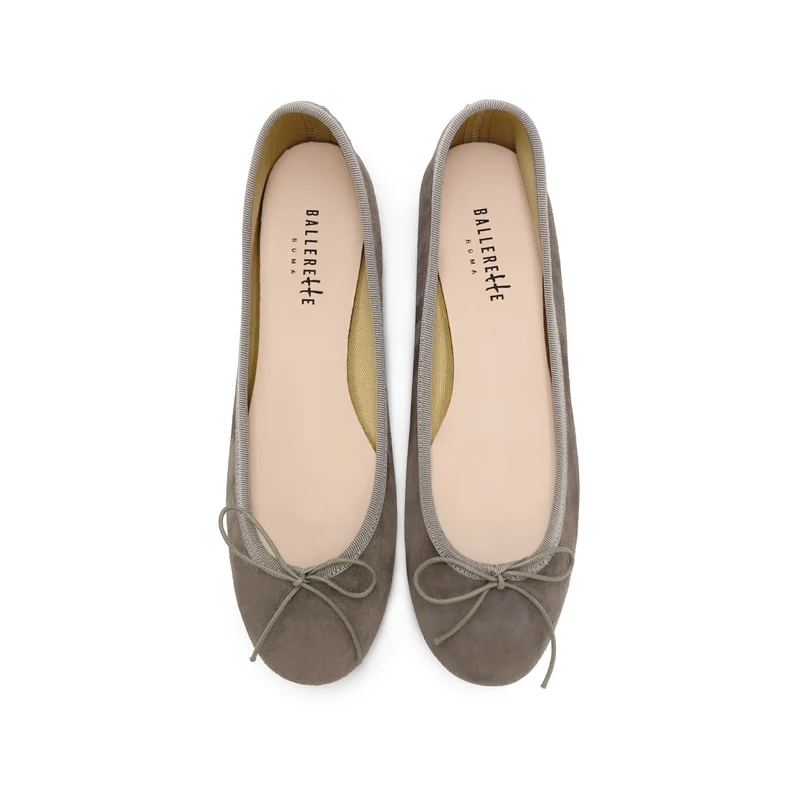 Ballerine in camoscio taupe