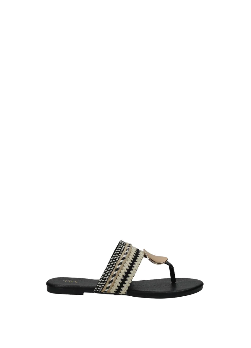 Sandali donna in PU e tessuto varii con suola in gomma