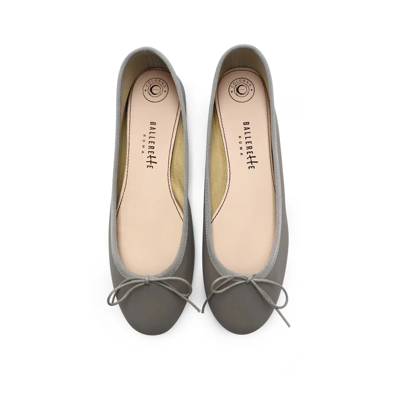 Ballerine in pelle taupe