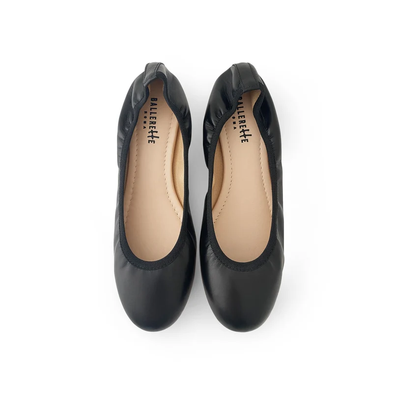 Ballerine con elastico in pelle nera