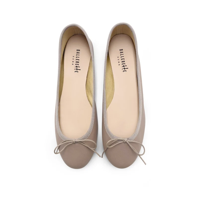 Ballerine in pelle tortora