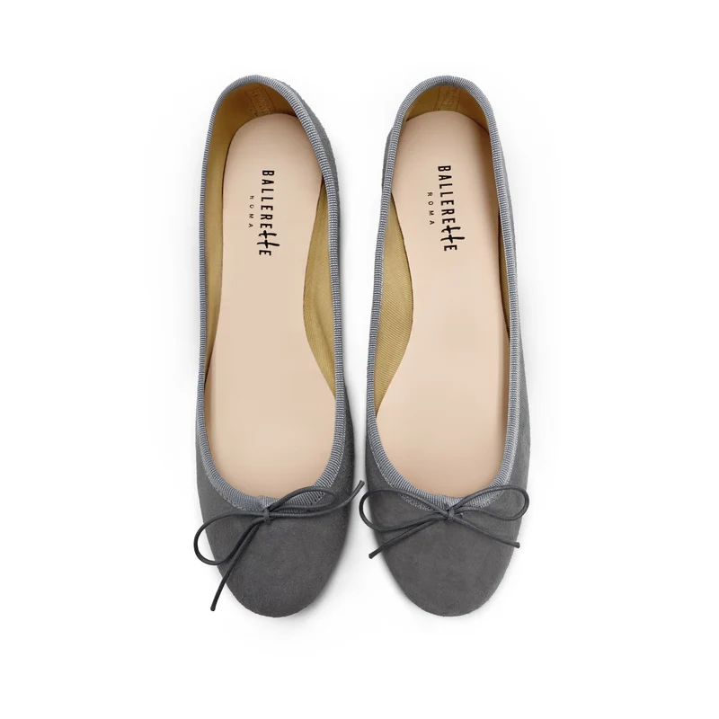 Ballerine in camoscio grigie fumo