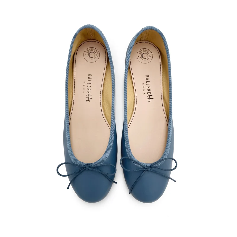 Ballerine in pelle indaco