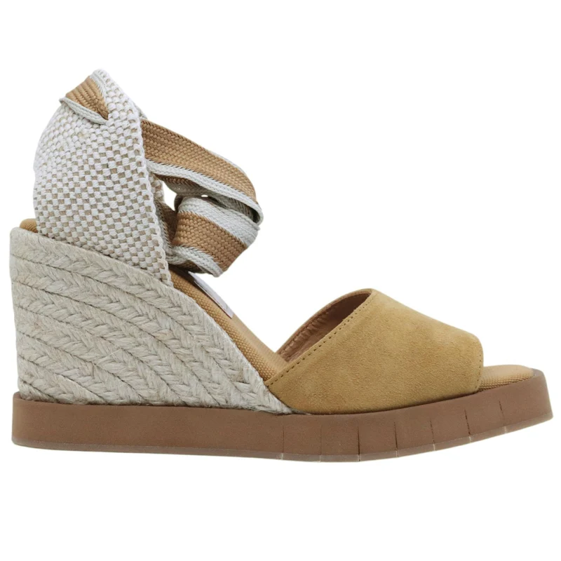 Sandalo zeppa Palomitas Hedera 27 4601 in camoscio cammello