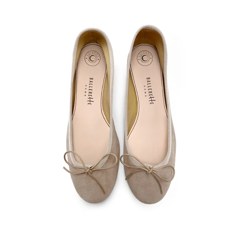 Ballerine in camoscio tortora