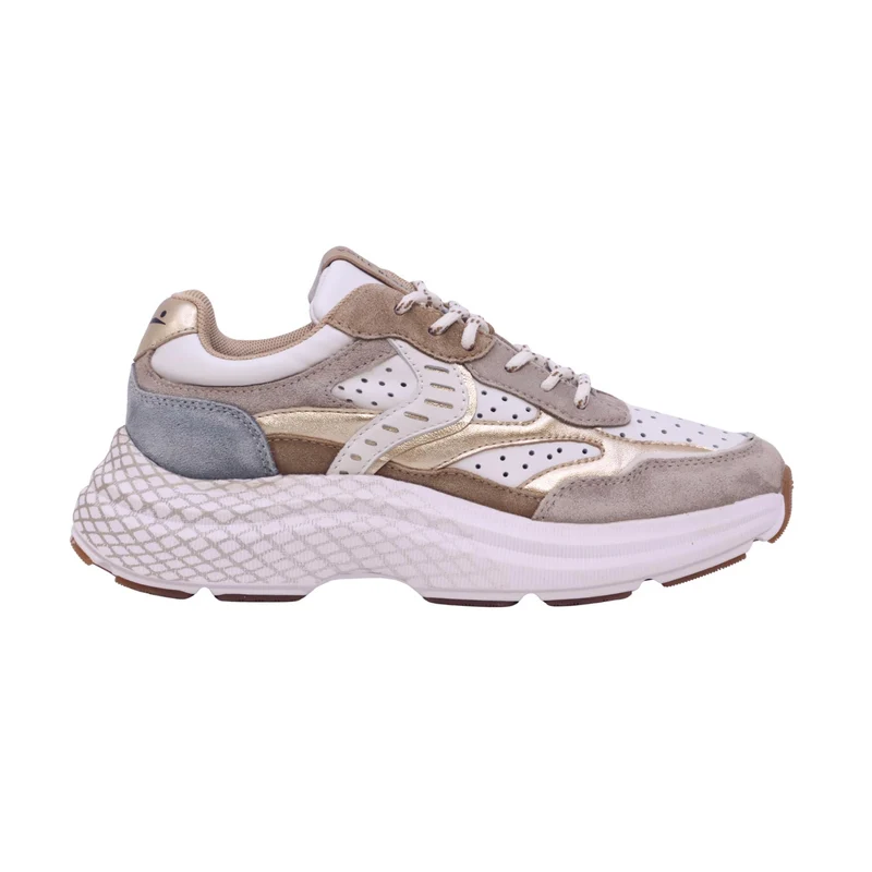 Voile Blanche Club122 Perfy sneaker donna in pelle e camoscio bianco beige