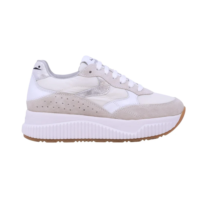 Voile Blanche Club01 Lana Ice White sneaker donna in camoscio e tessuto bianco