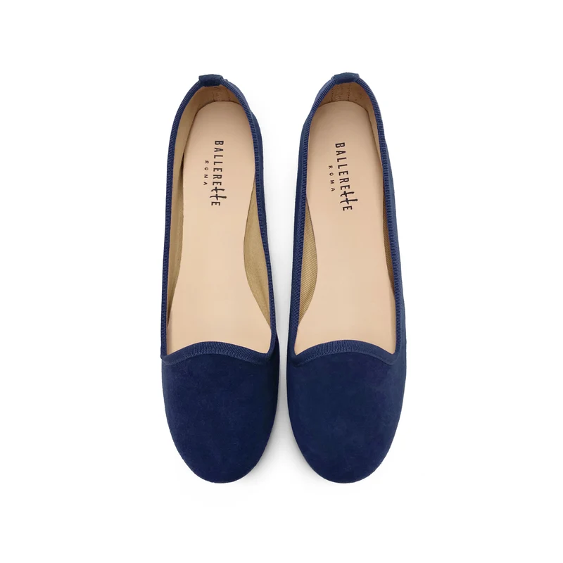 Slippers donna in camoscio blu
