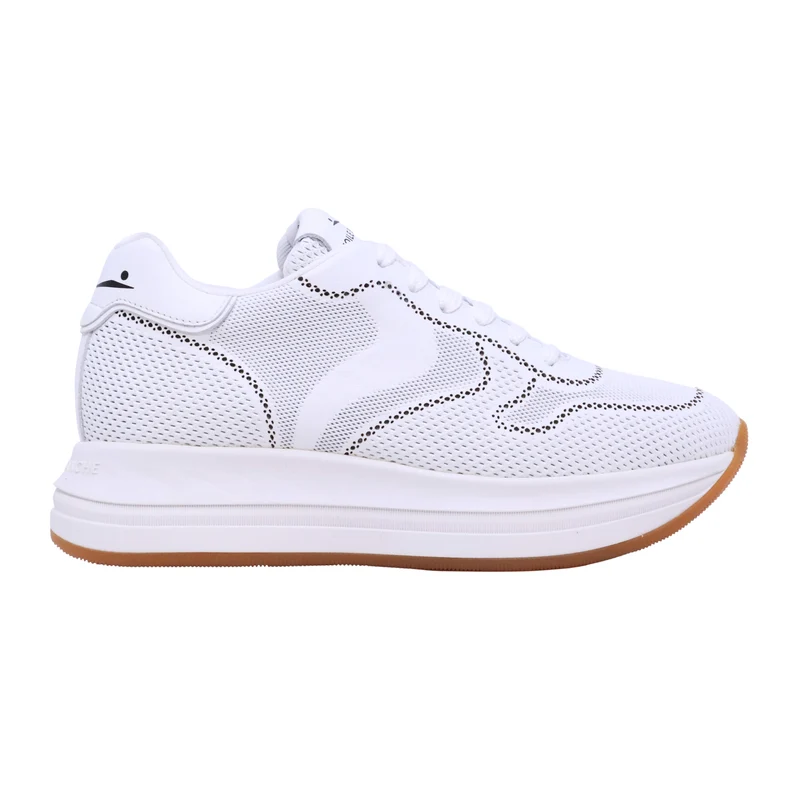 Voile Blanche Merry 15 sneaker donna in pelle bianca traforata