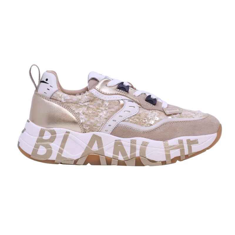 Voile Blanche Club105 sneaker donna suede tessuto beige platino
