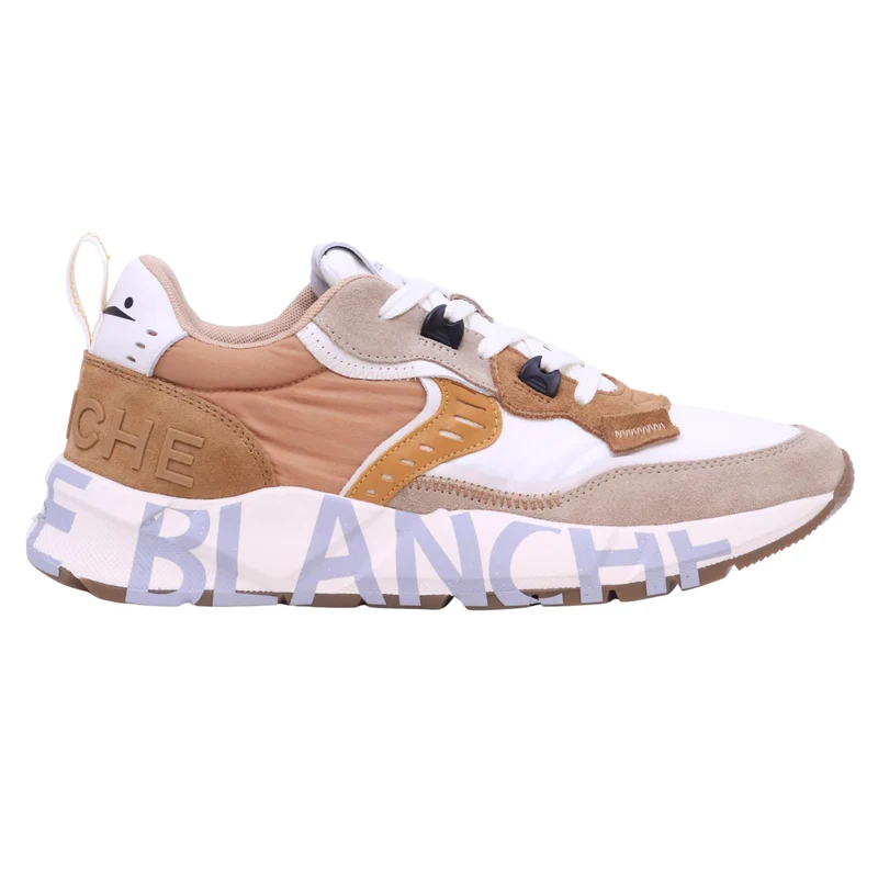 Voile Blanche Club01 sneaker uomo suede nylon cognac e bianco