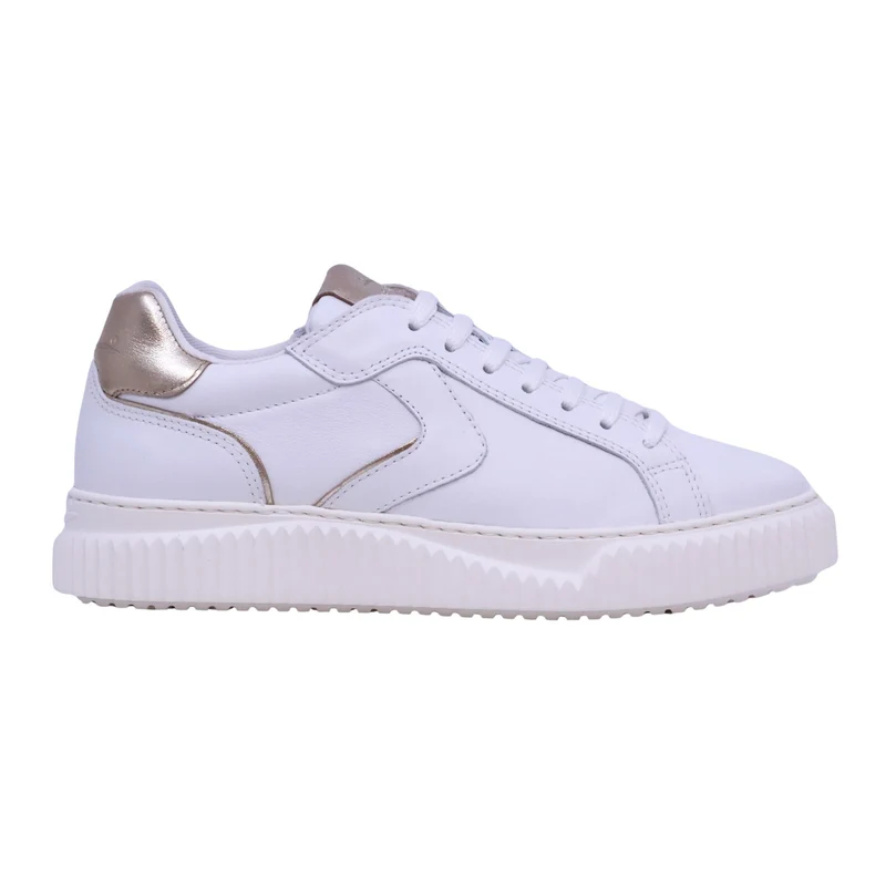 Voile Blanche Lipari sneaker donna in pelle bianca con dettagli platino