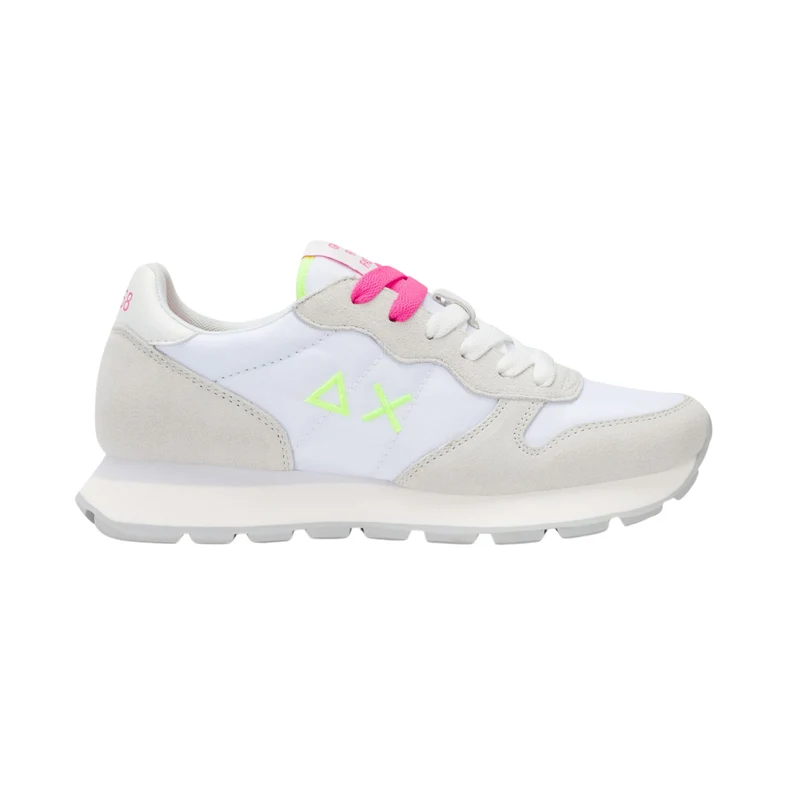 SUN68 Ally Solid Z36201-0162 sneaker donna in camoscio e nylon bianco fucsia fluo