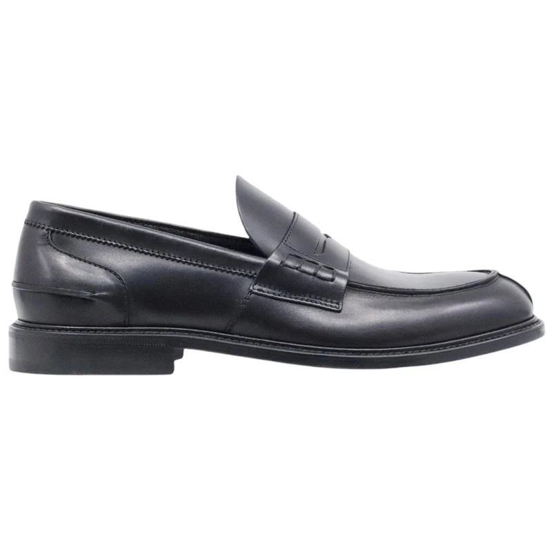 Douglas 784 Princess mocassino uomo in pelle nera con suola in cuoio