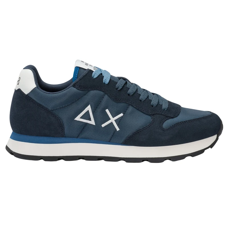SUN68 Tom Solid Z36101-07 sneaker uomo in camoscio e nylon blu navy
