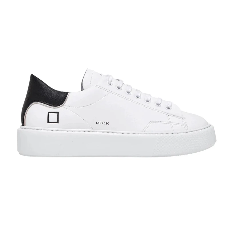 DATE Sfera Calf White Black SF-CA-WB sneaker donna in morbida pelle bianca