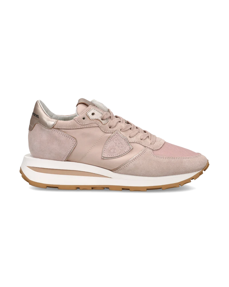 Sneakers Tropez Haute Women with metallic details, Nude