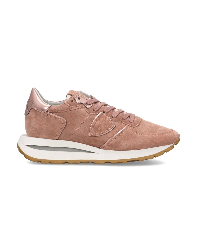 Sneakers Tropez Haute Women with metallic details, Dusty Pink