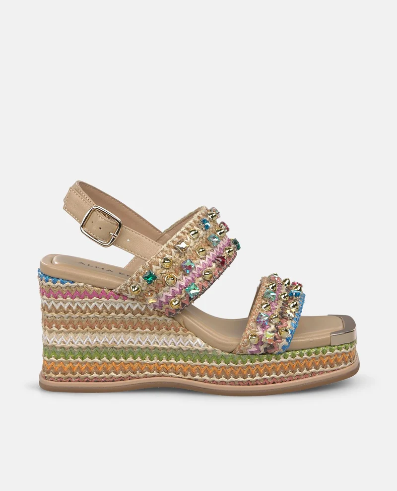 SANDALIA MULTICOLOR DE ESPARTO