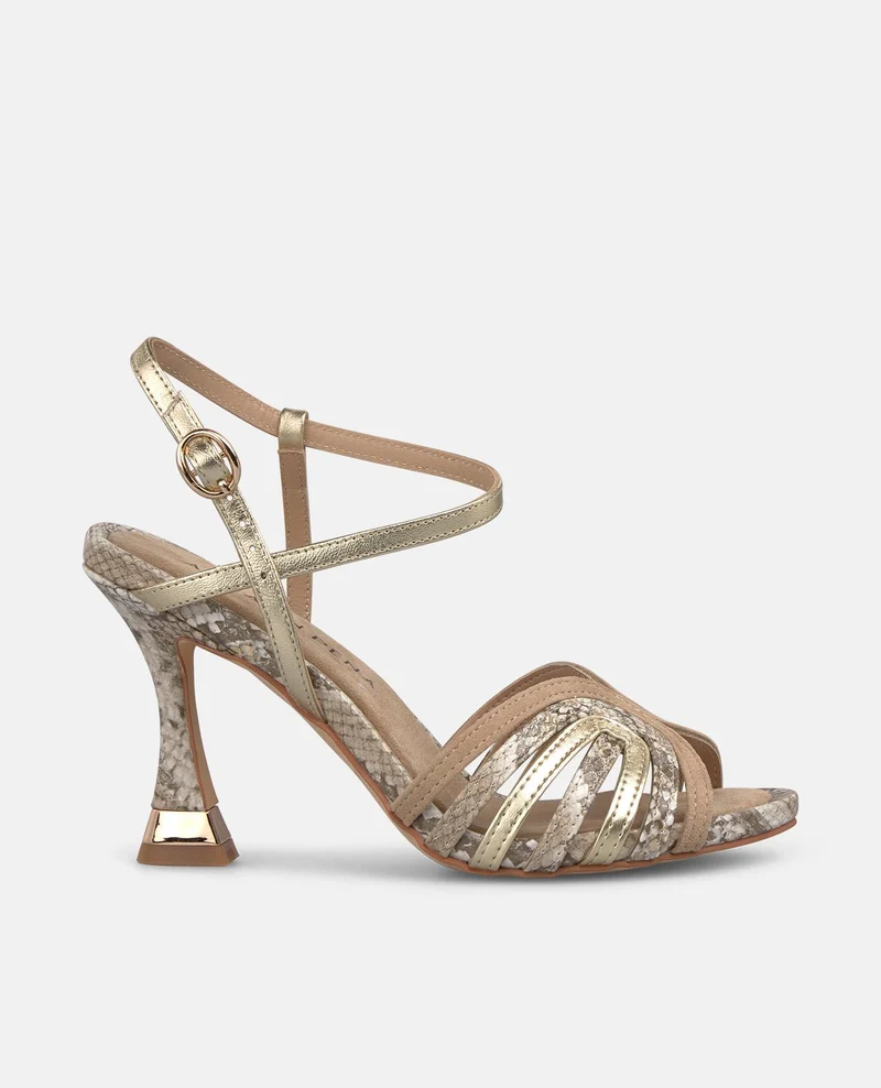 SANDALIA TACON TIRAS MULTICOLOR