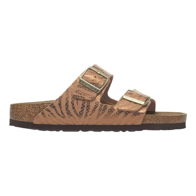 Birkenstock Arizona Zebra Pecan sandalo doppia fibbia color bronzato zebrato