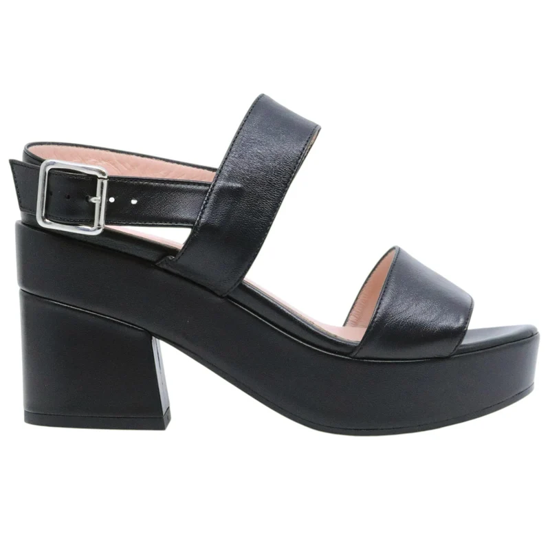 Sandalo donna Anna F 3685 in nappa nera